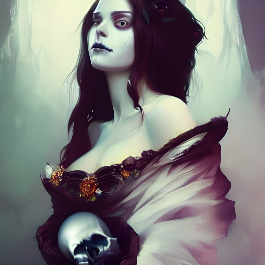 Ornate Gothic Lace Dress in a Halloween Portrait