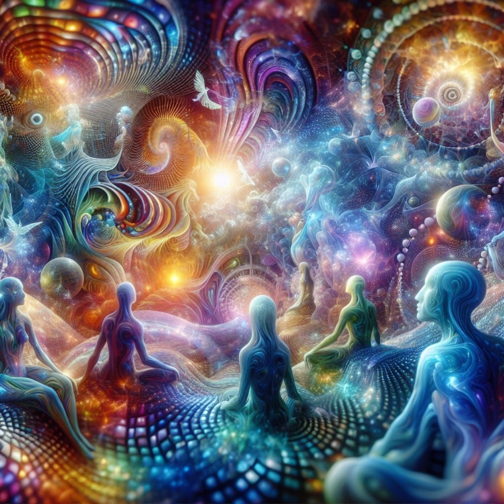 Surreal Realm of Ethereal Beings in Constant Flux