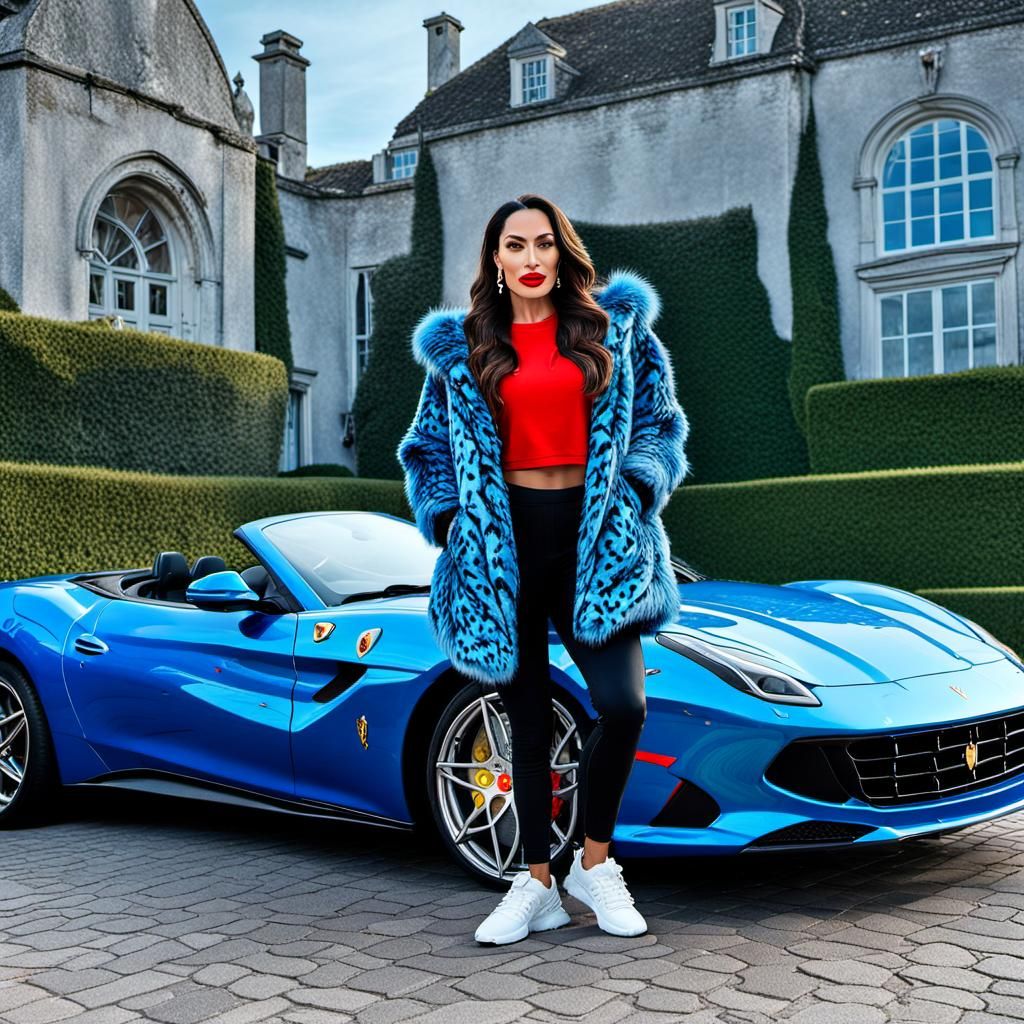 WWE Star in Ravenclaw Gear Next to Ferrari