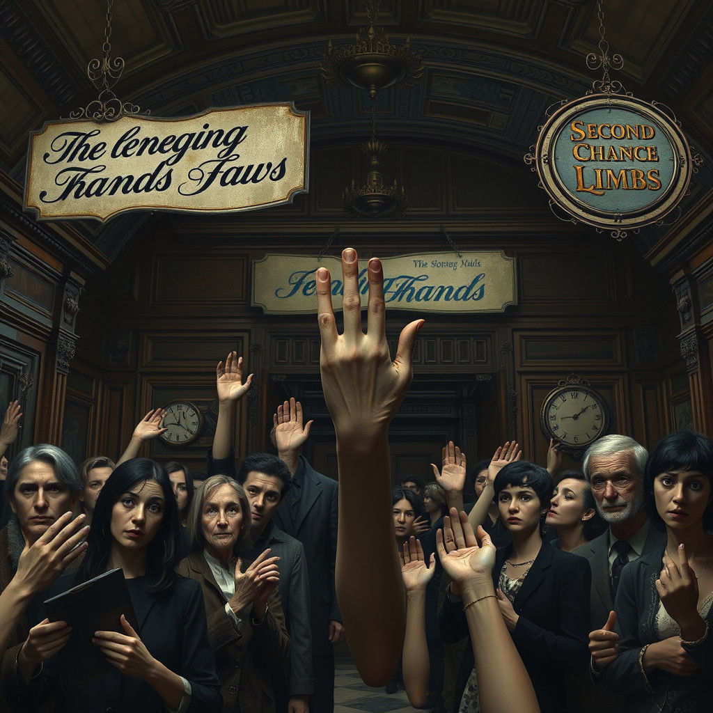 Surreal Bank of Lending Hands in Gothic Style