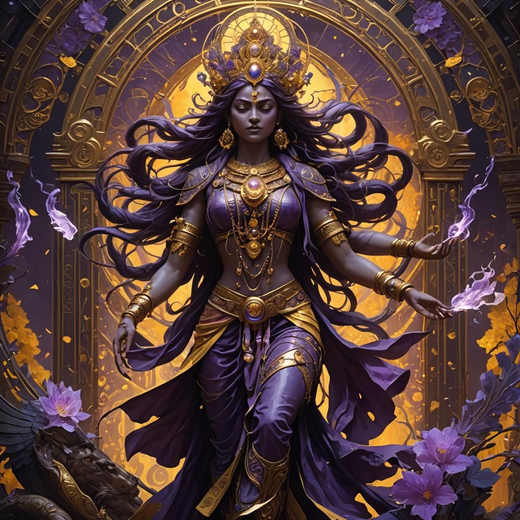 Ardhanarishvara in Dark Fantasy Style