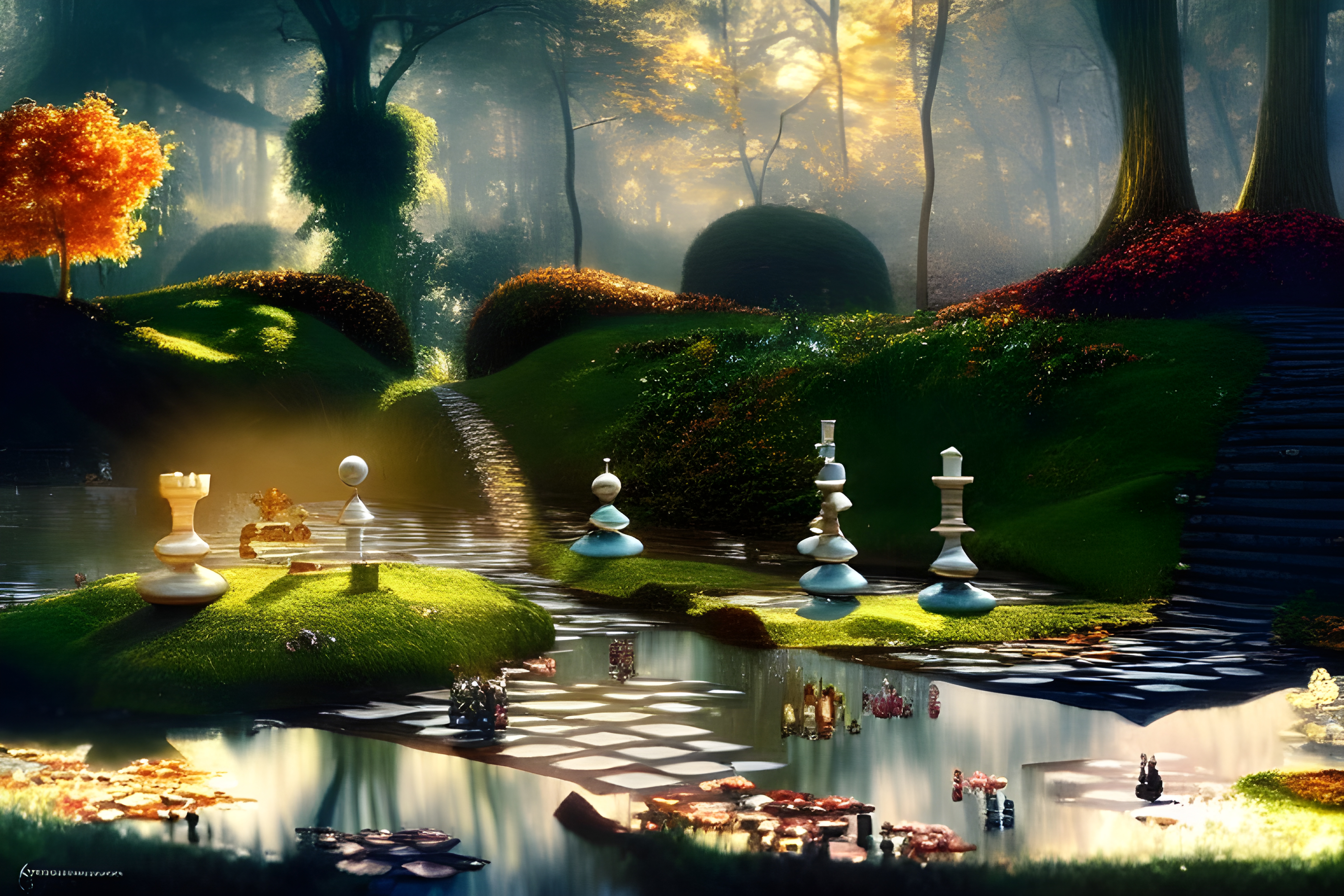 Jeweled Chess in Autumnal Fairy Tale Wonderland