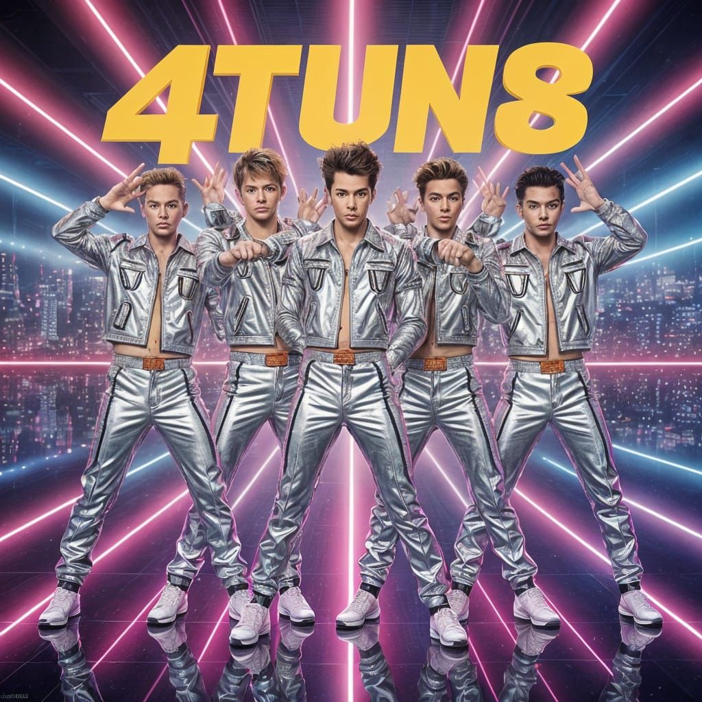 Self titled Album cover art for a boy band named “4tun8”