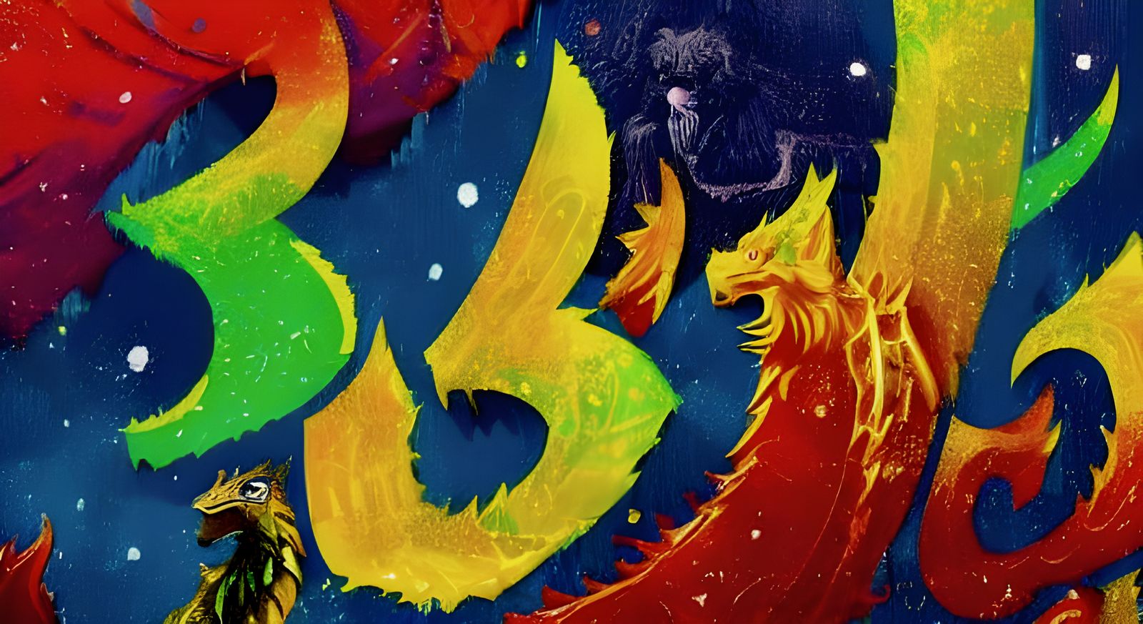 TEN GREAT BEASTS in Geometric Abstract Style