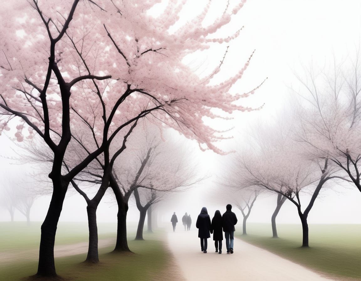 Watercolor Cherry Blossom Festival in Spring