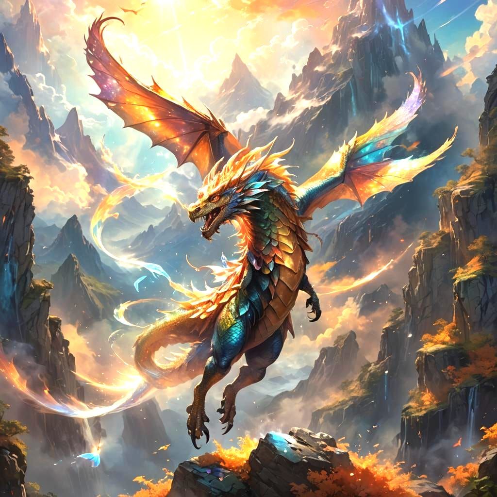 Enchanting Iridescent Dragon: Dragona in Fantasy Art