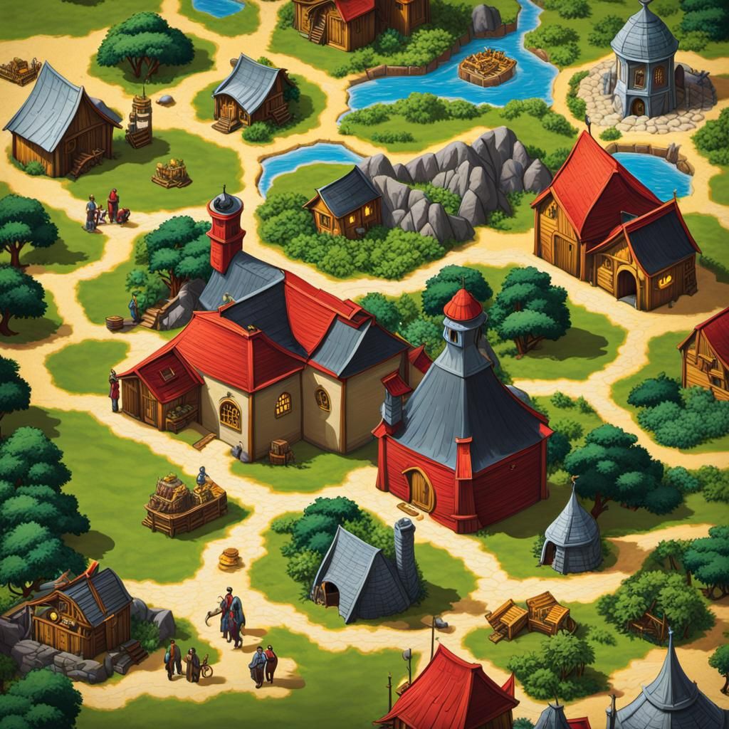 Settlers of Catan Game Card Illustration