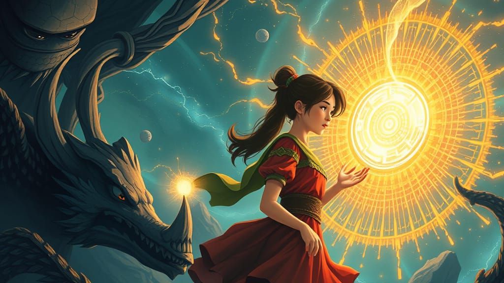 Dimensional Heroes in Digital Card Art Style