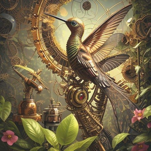 Steampunk Passion Flowers Unfurl with Intricate Mechanisms