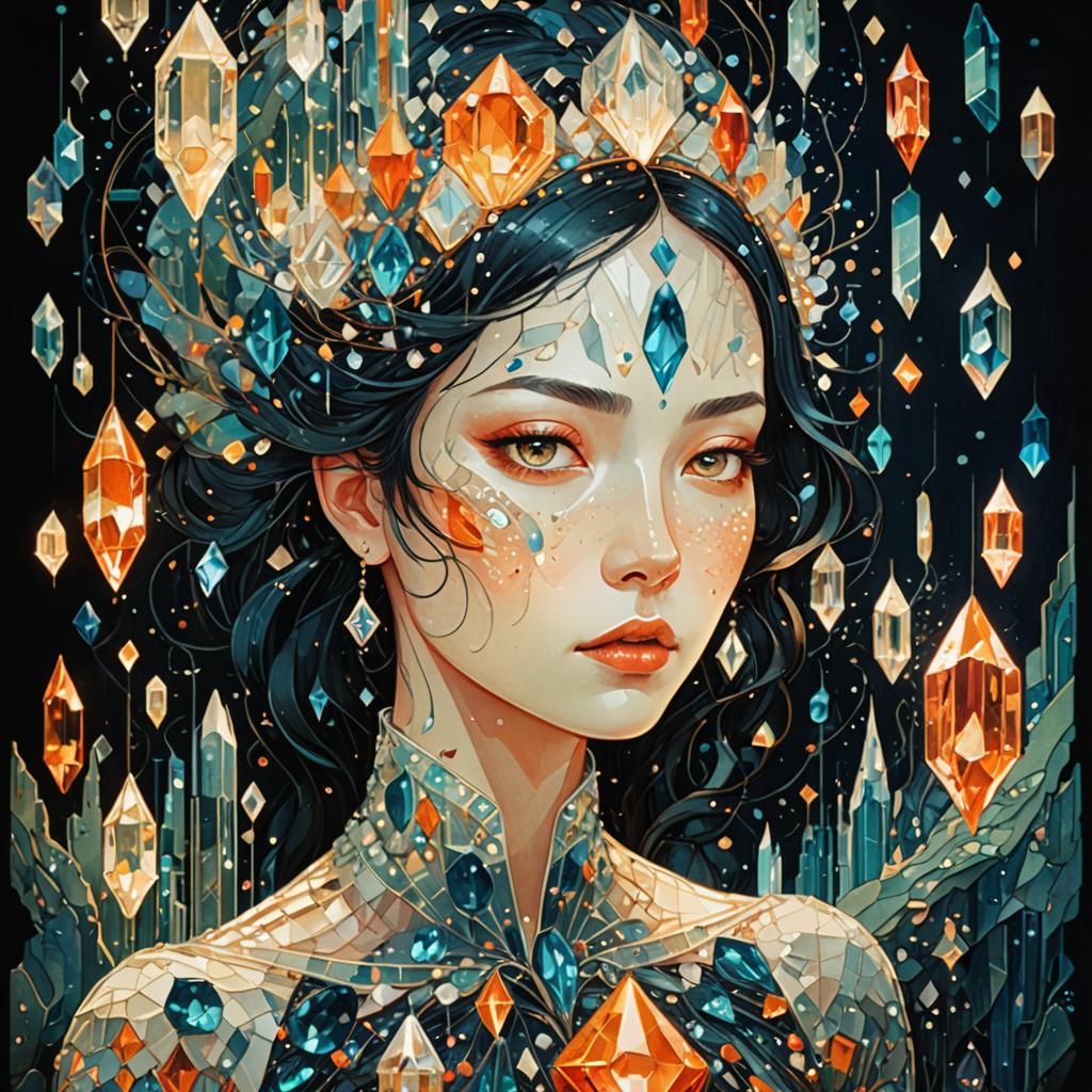 Crystalline Woman: A Glowing Masterpiece of Light