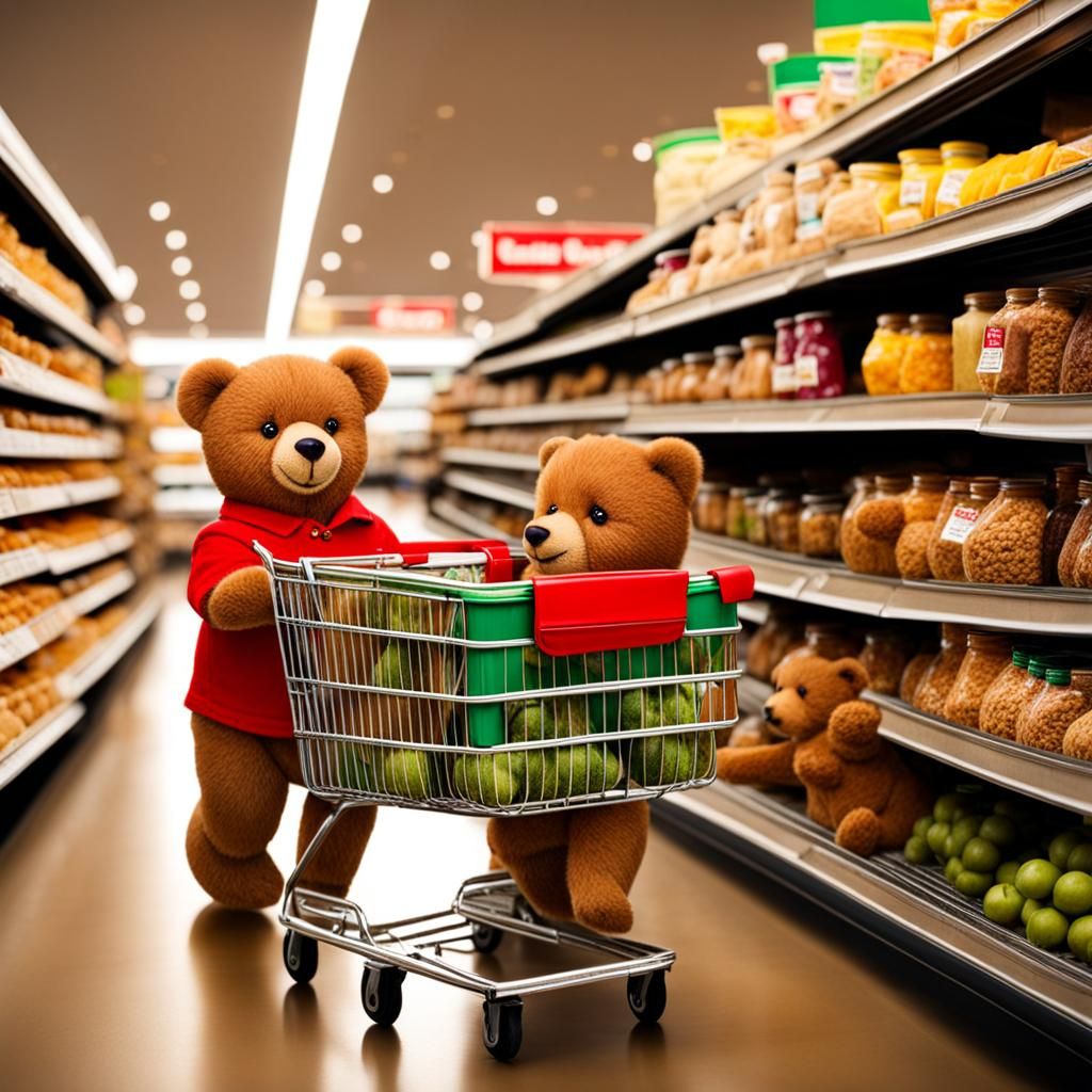 Teddy Bears on a Grocery Run