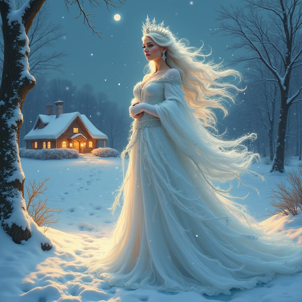 Winter Enchantress in a Frosty Wonderland