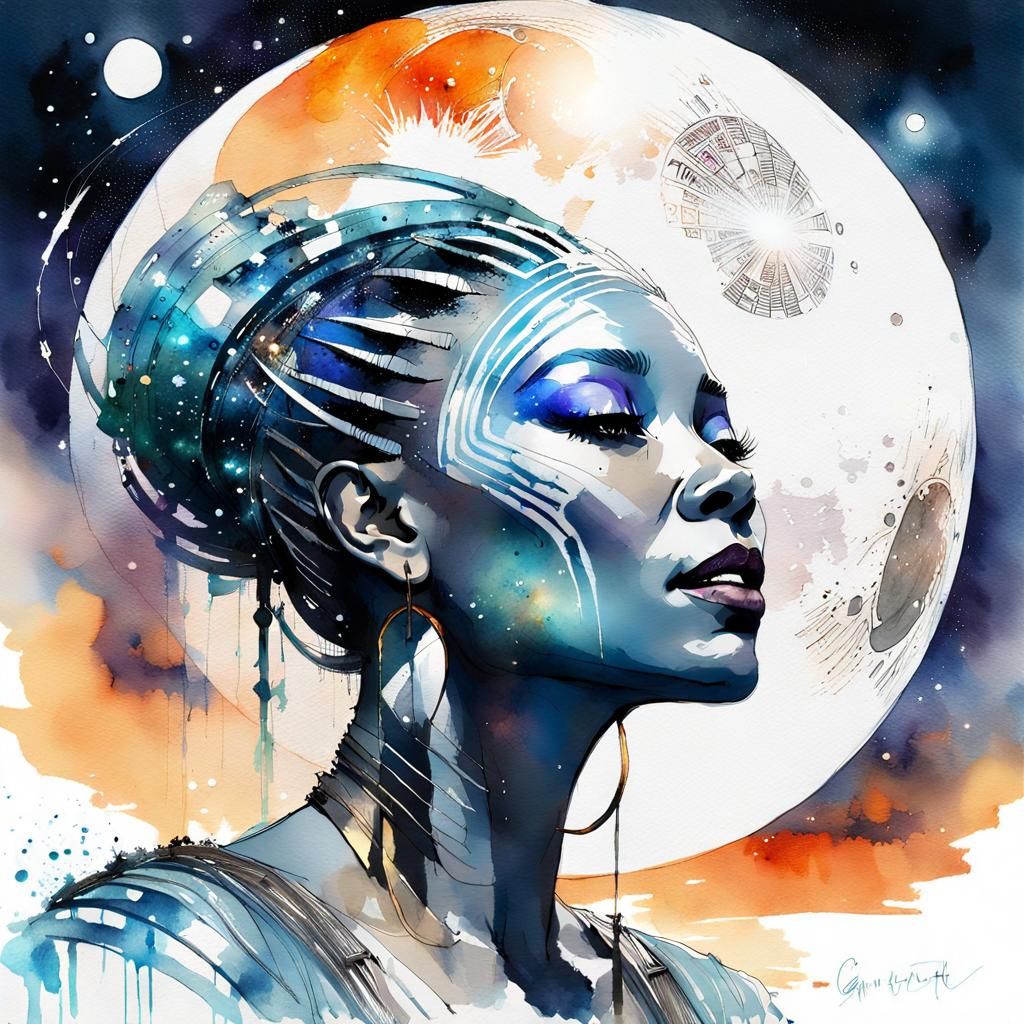 Stunning Diva Plavalaguna in Digital Watercolor