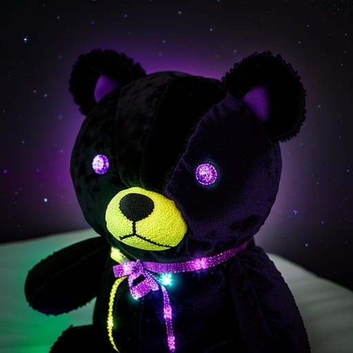 Night Sky Teddy Bear with Glowing Stars