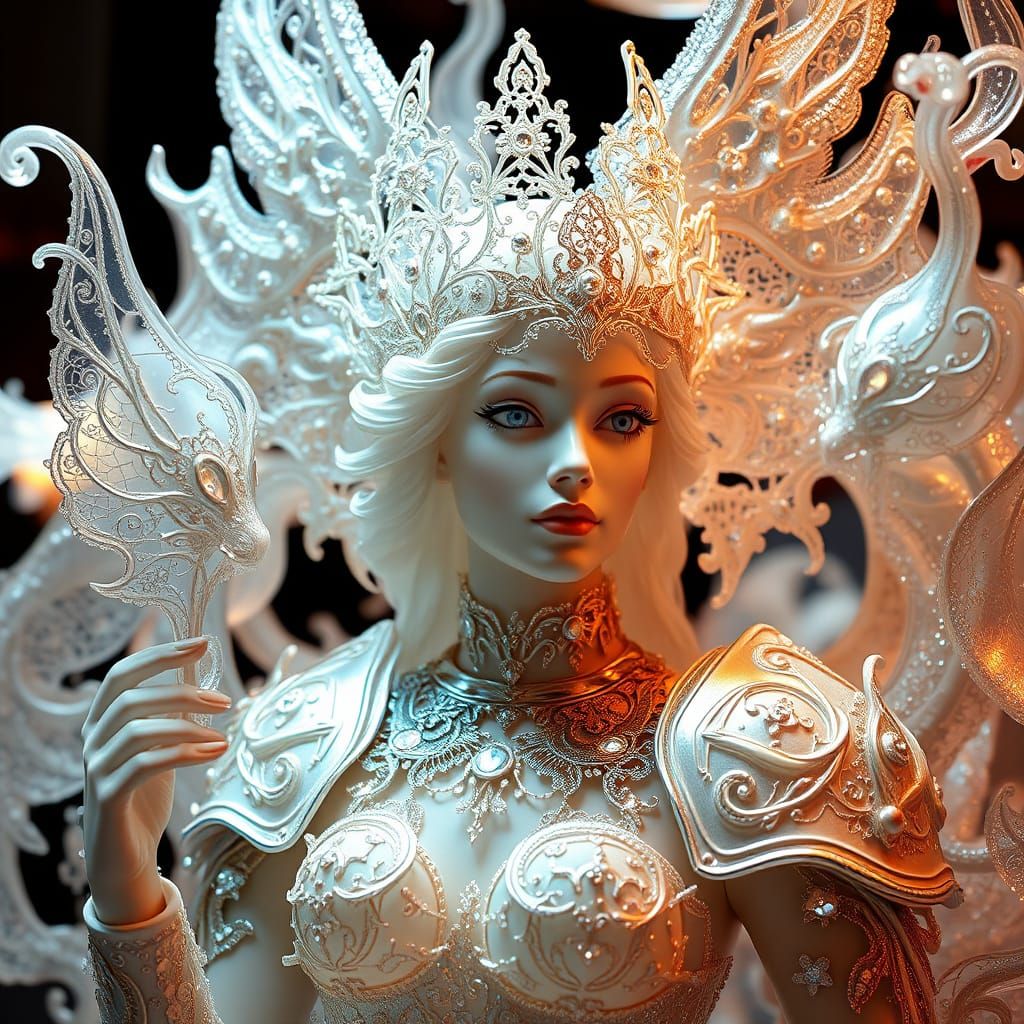 Ethereal Goddess in Glass Armor