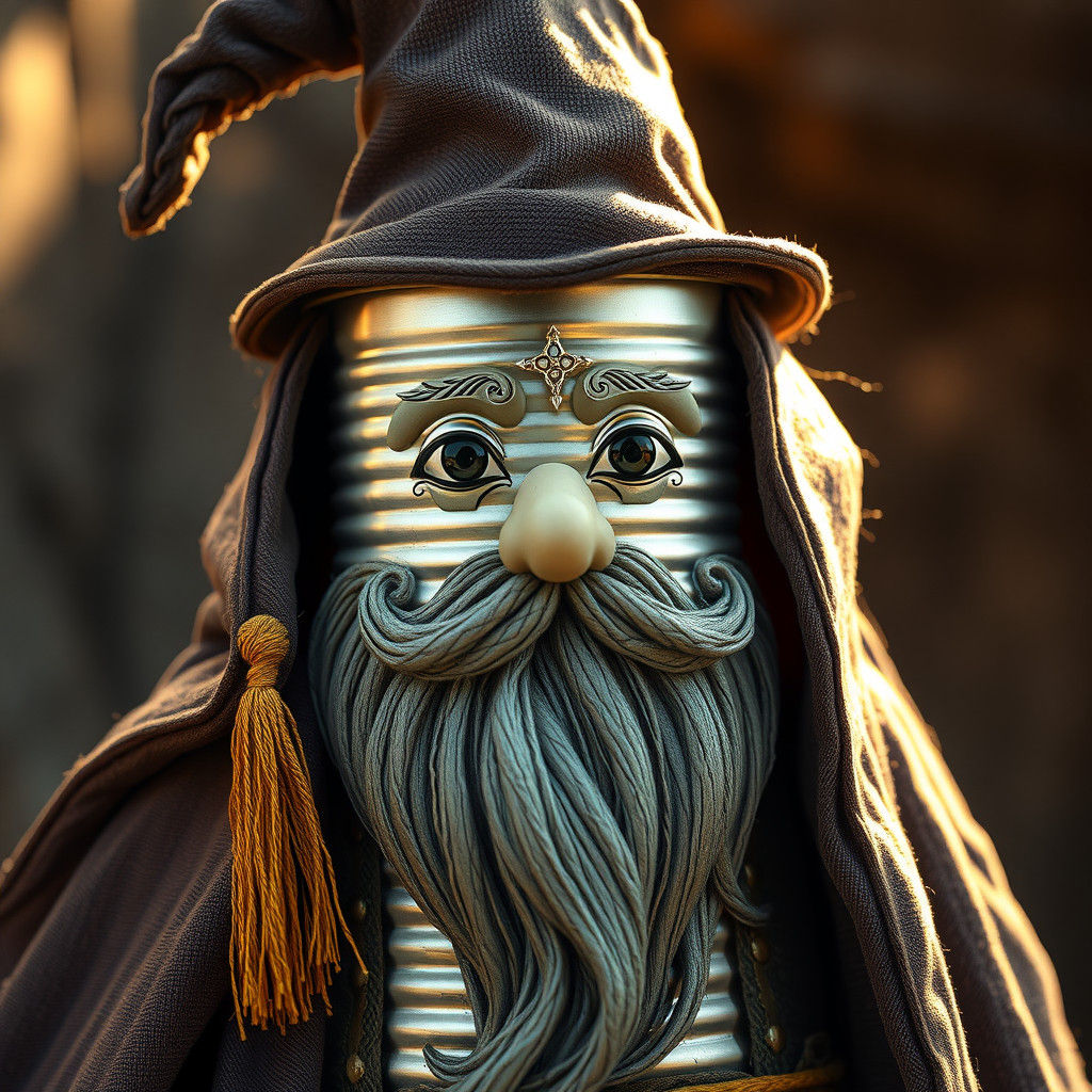 Tin Can Wizard in Fantasy Art Style