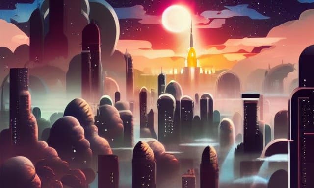 Cosmic City in Outer Space: Digital Art