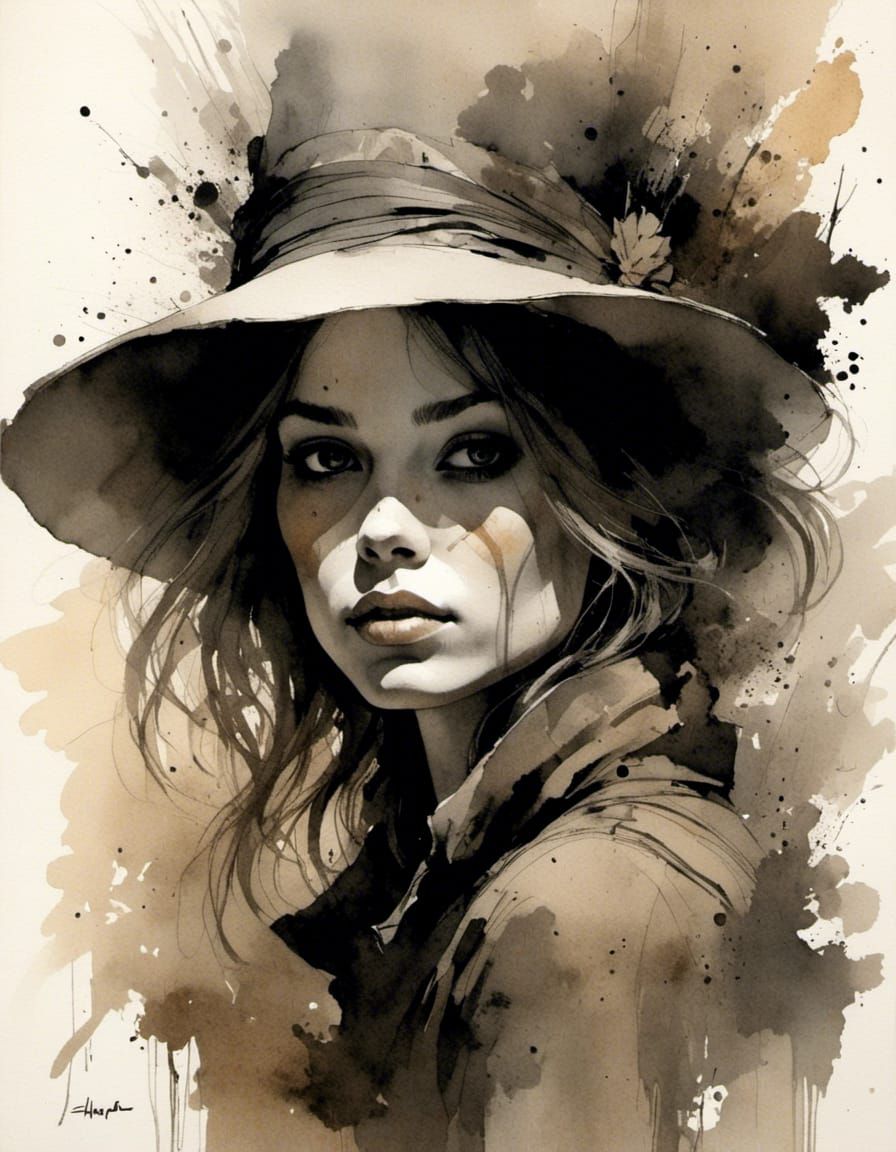 (by Haze Long:3) close up (woman emerging from shadow:3) <lo...