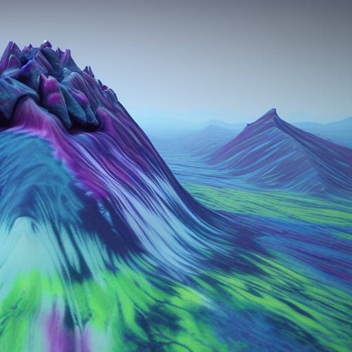 Tie Dye Mountains: Fantasy Concept Art