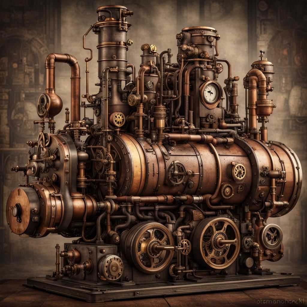 Steampunk Engine Inspired by Metropolis