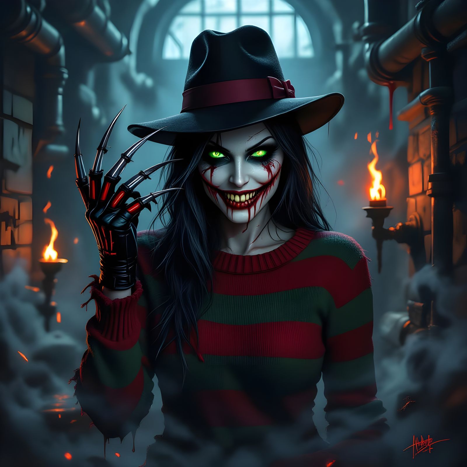 Terrifying Freddy Krueger Emerges from Nightmare Mist