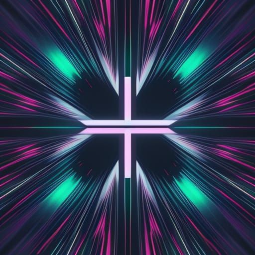 Vibrant Geometric X in Neon Glow