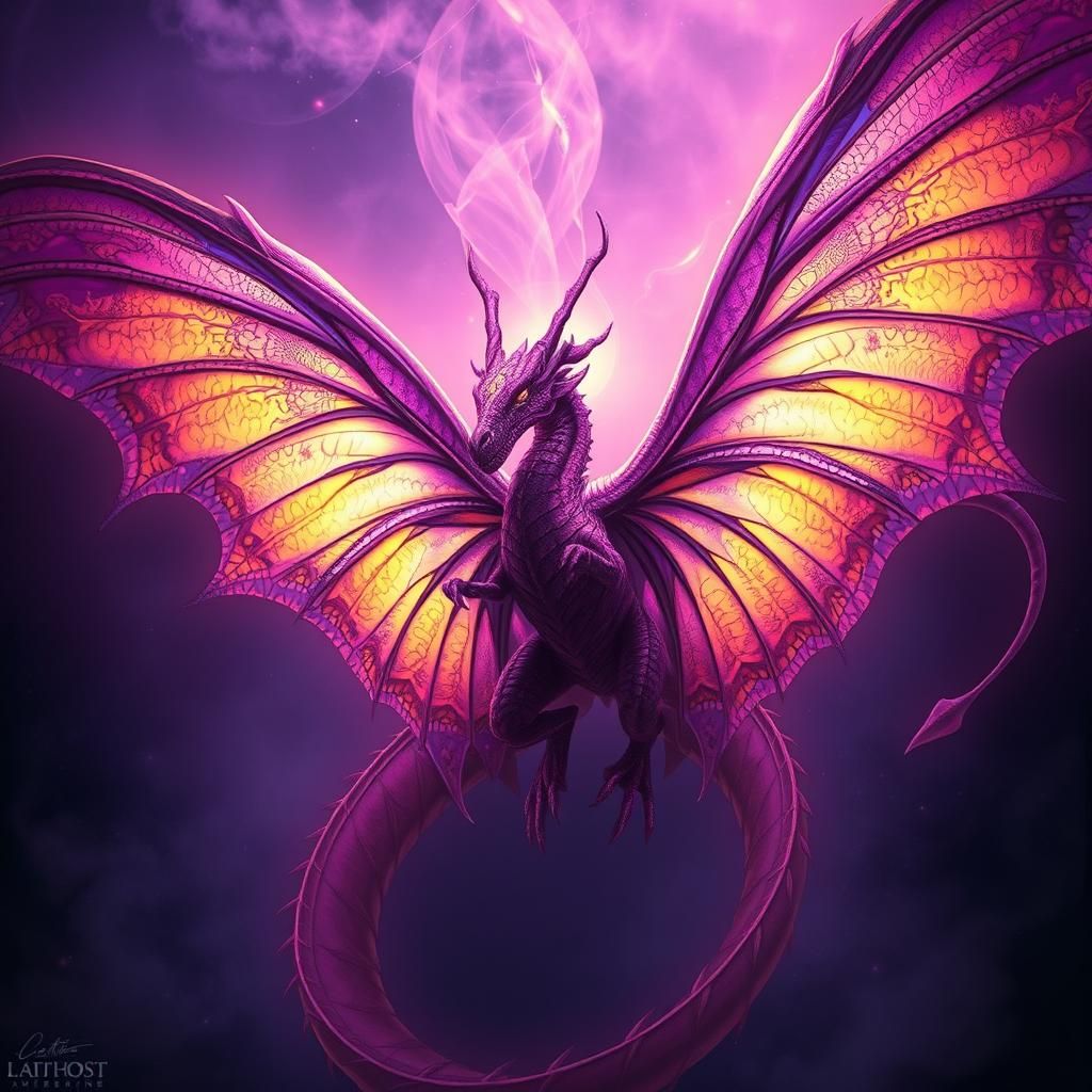 Eerie Butterfly Dragon in Dark Fantasy Style