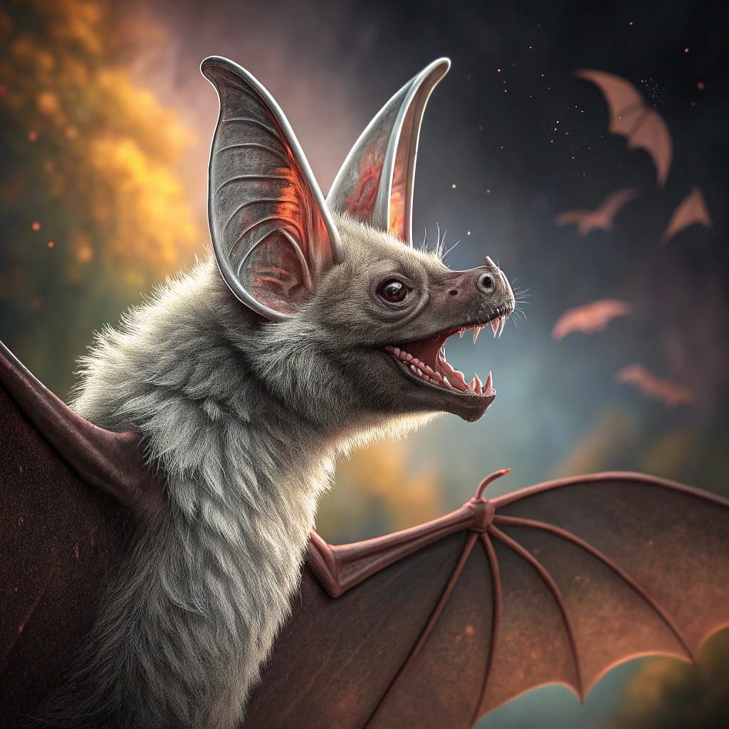 Hammer-Headed Bat Portrait in Hyperrealistic Style