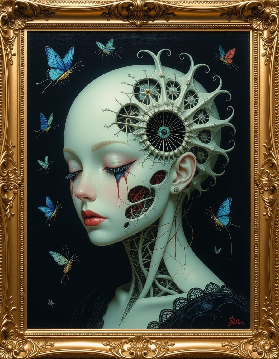 Gothic Abominations Lurking in Limbo Oil Painting