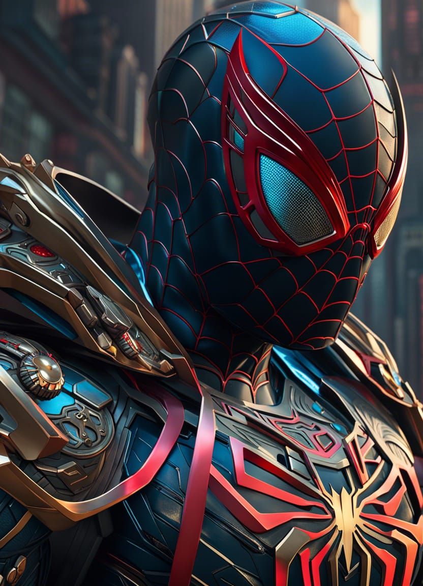 Futuristic Armored Spiderman Miguel O'Hara in RTX CGI