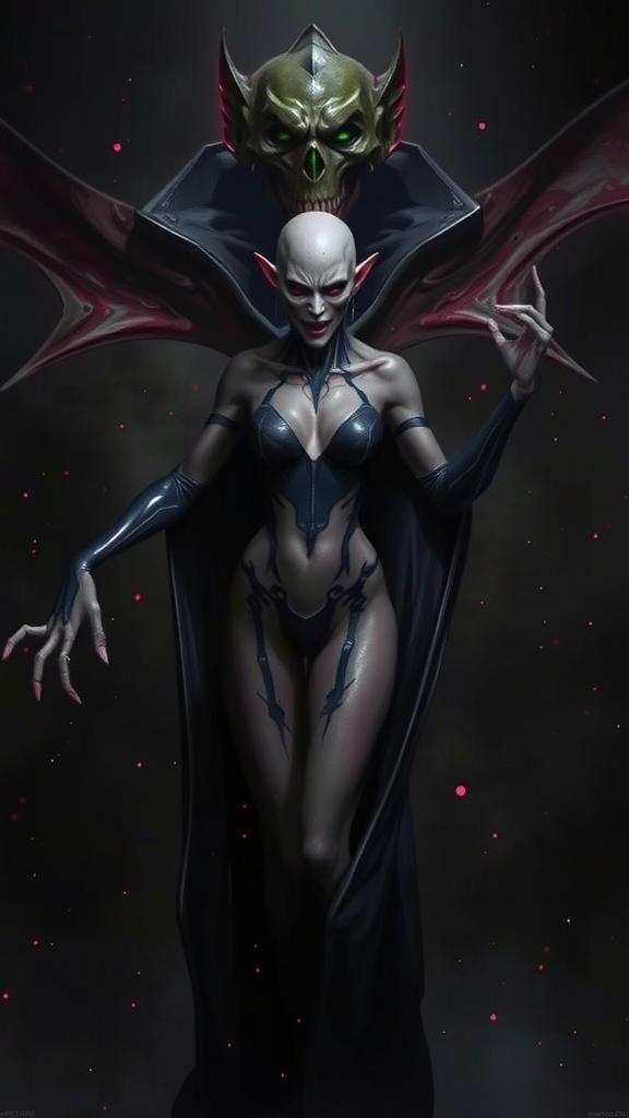 Nosferatu Portrait in Hyperdetailed Splash Art Style