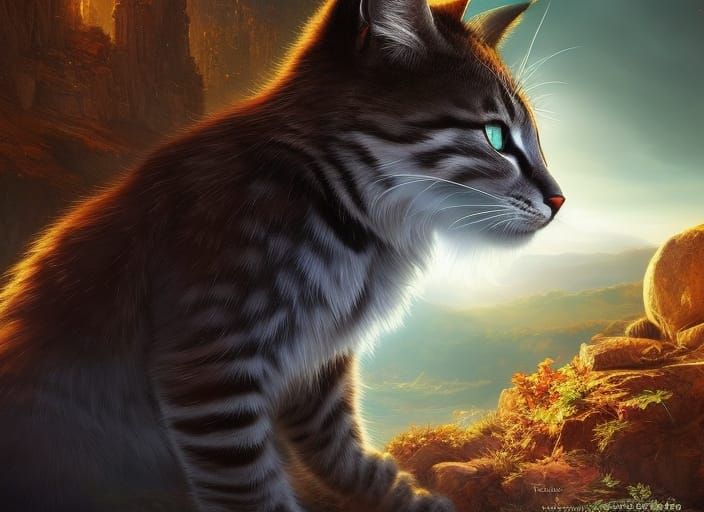 Mystical Cat Divinity, Hyperdetailed Concept Art
