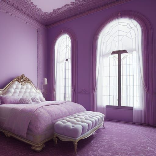 Opal French Bedroom in Purple and Cyan