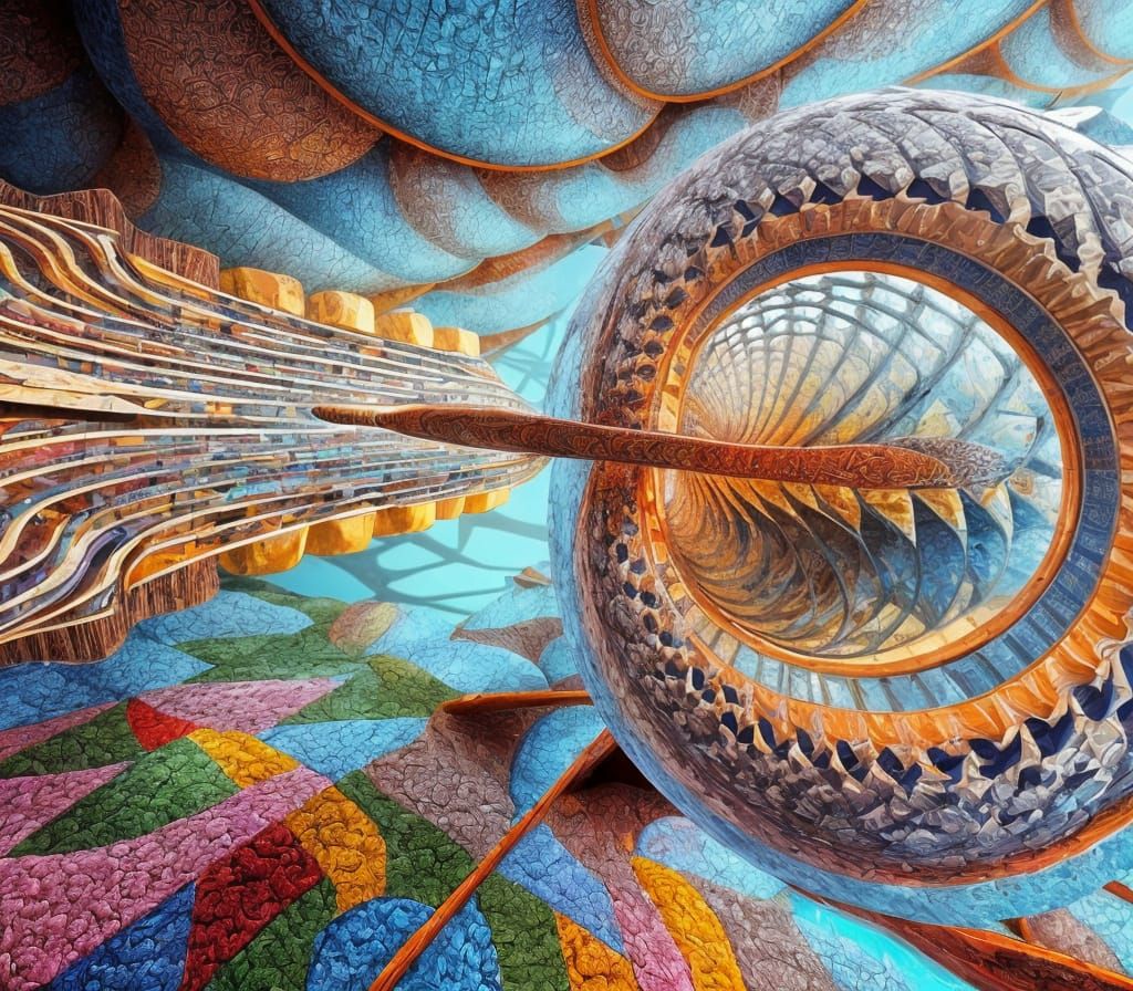 Polychromatic Mandelbulb in Geometric Abstract Style