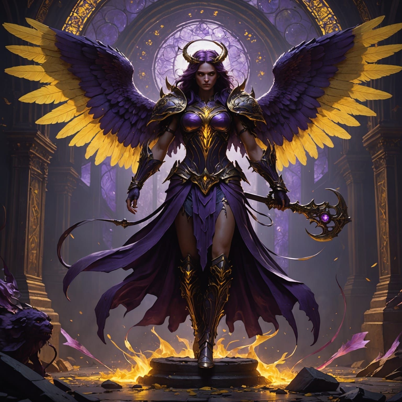 Angelic Demon in Dark Fantasy Style