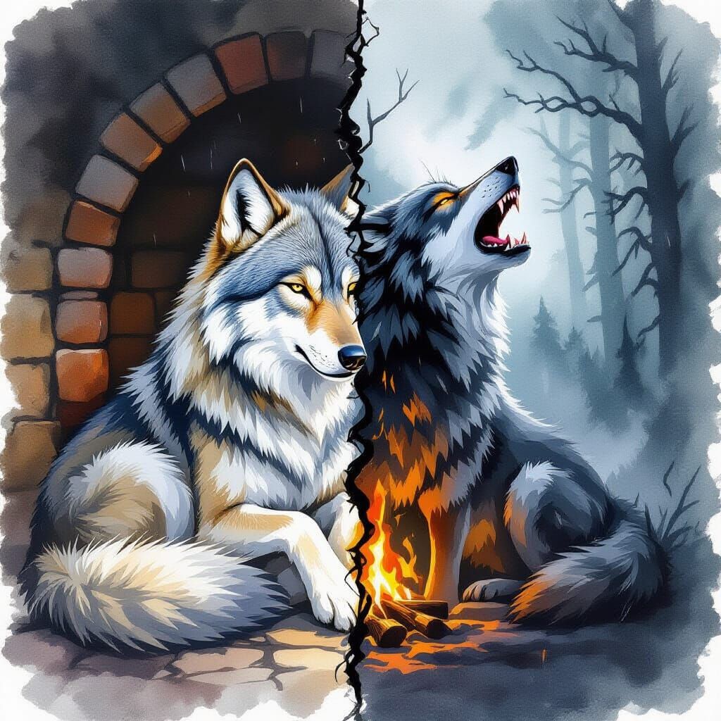 Duality of the Wolf: Gentle and Wild Sides