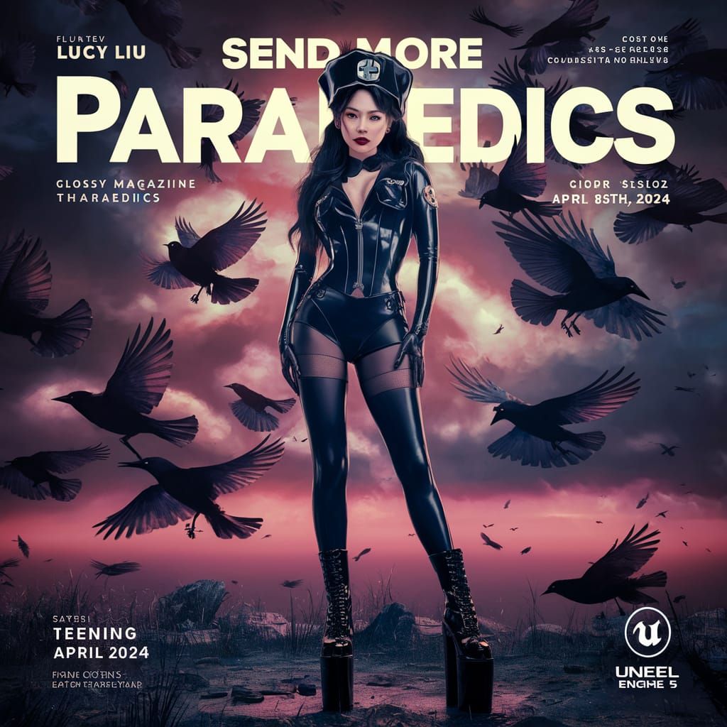 Lucy Liu as Gothic Paramedic on Magazine Cover