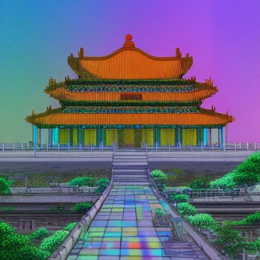 Chinese-Greek Architecture: Dreamcore Photorealistic Landsca...