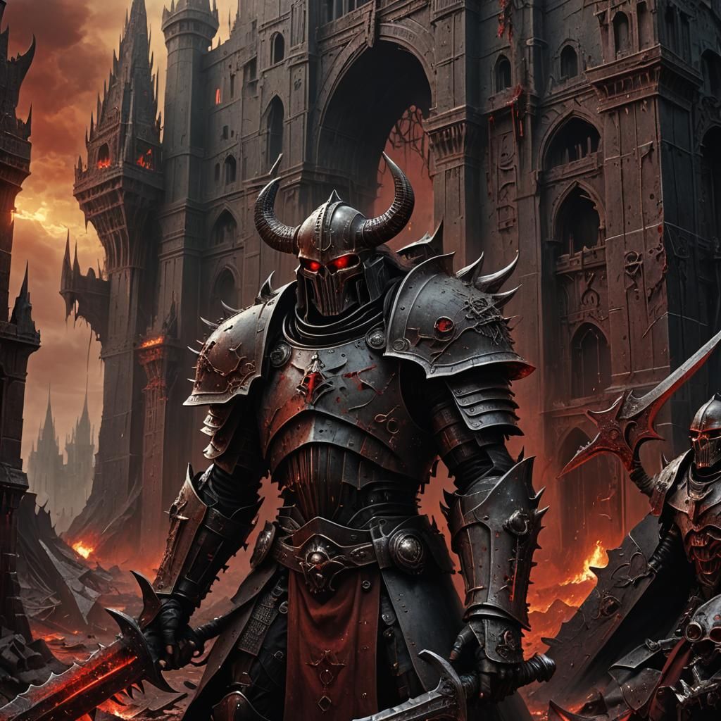 Khorne Berzerker Fortress Battle in Grimdark Style