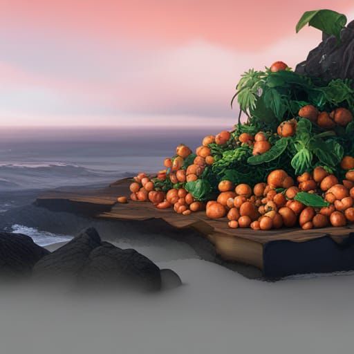 Sweet Potato by the Seaside: Detailed Matte Painting