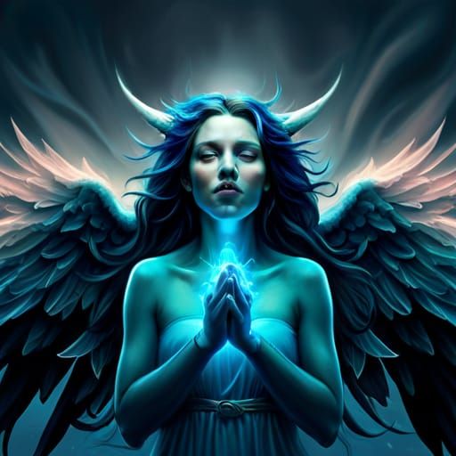 Realistic Blue Angel Fantasycore Artwork