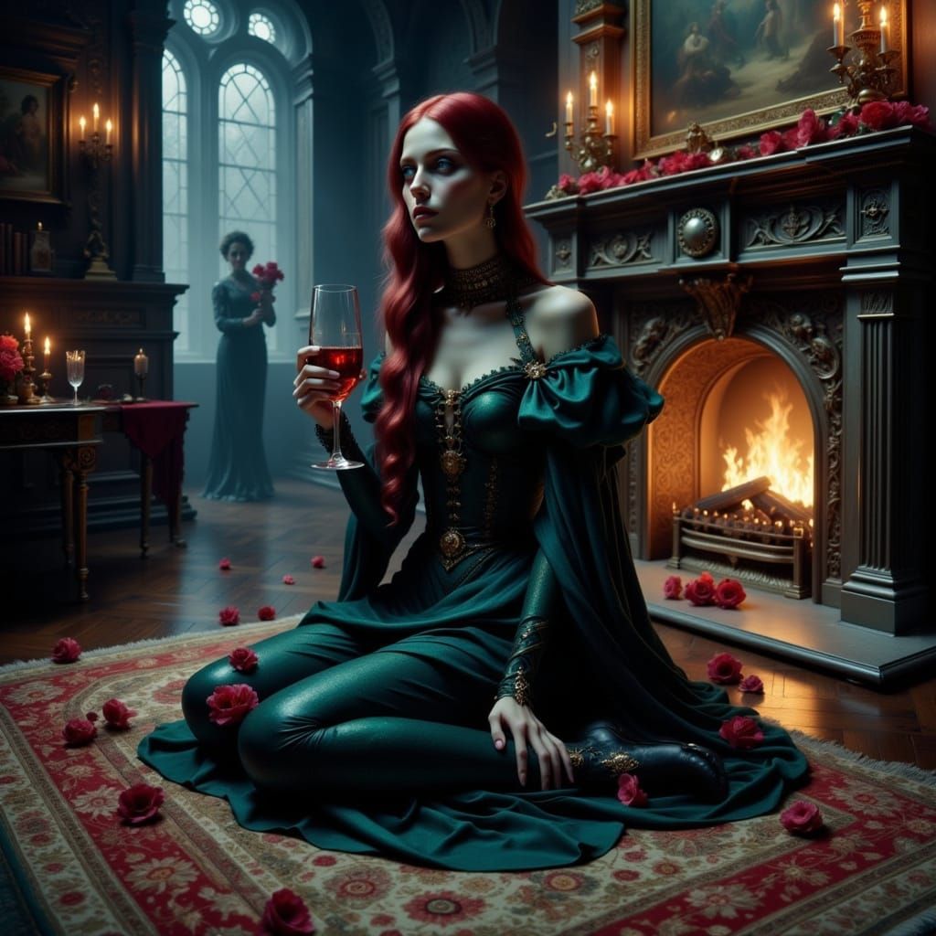 Queen of Hearts in Haunted Library