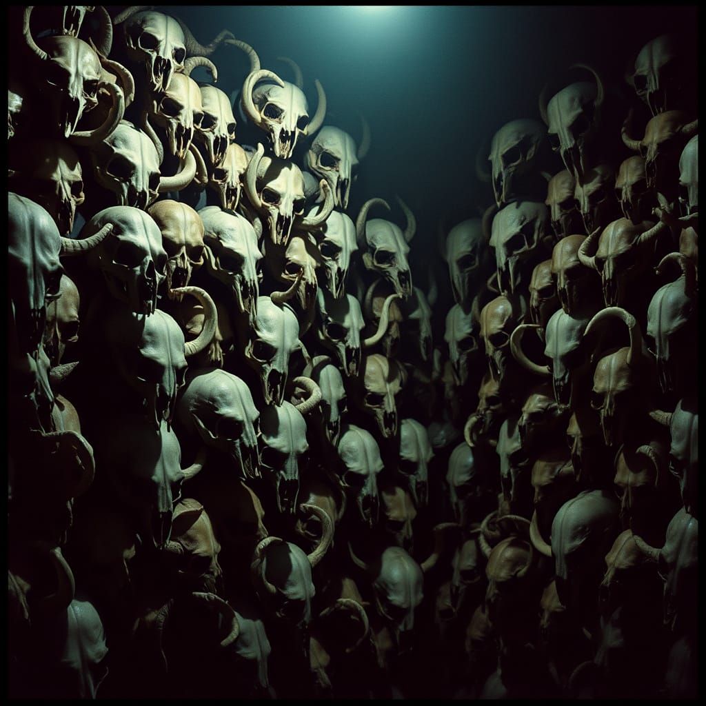 Skulls in Cinematic Darkness