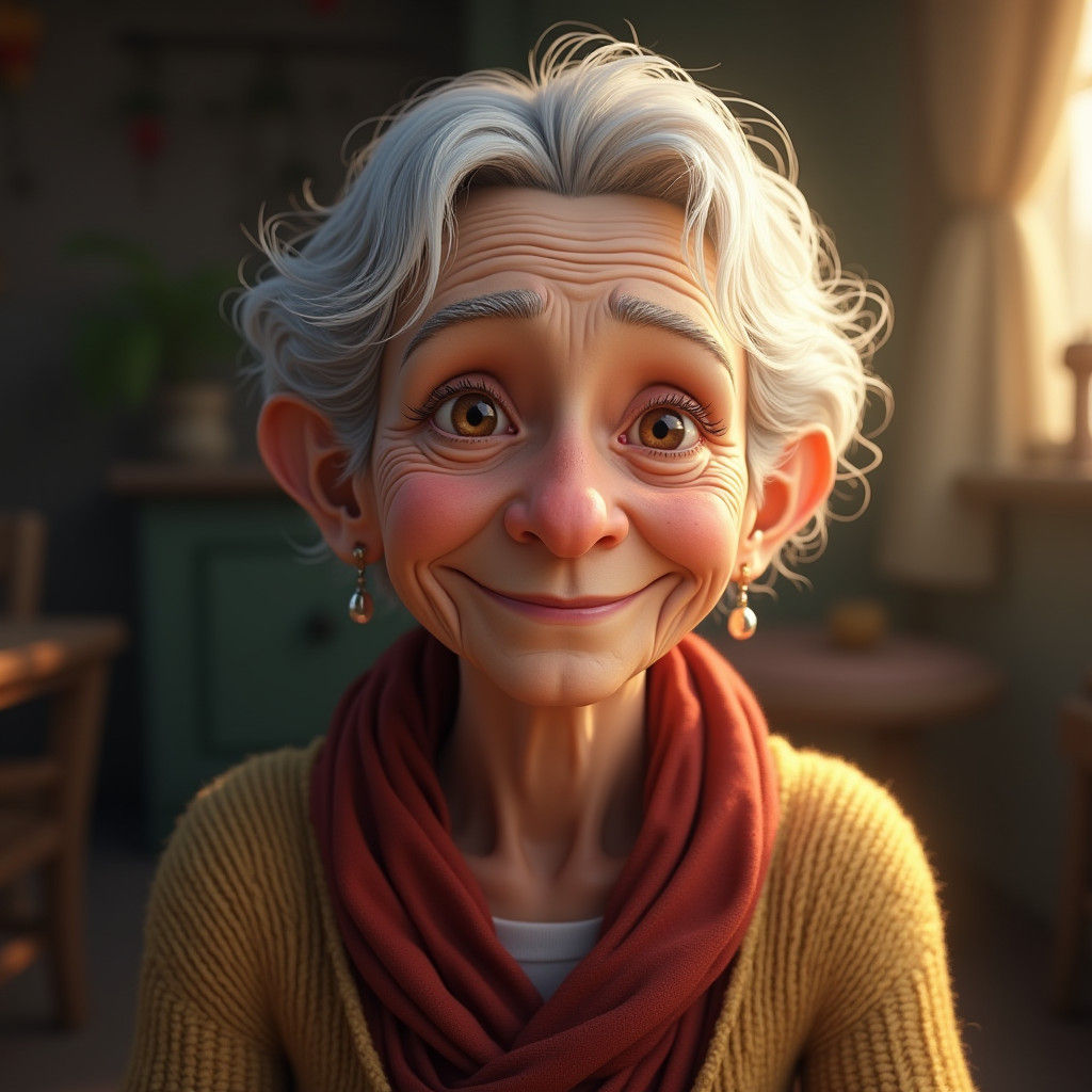 Heartwarming Portrait of a Wise Elderly Lady