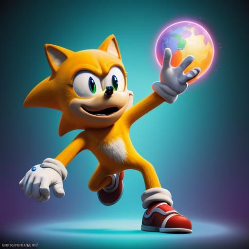 Sonic the Hedgehog: Pixar-Style 3D Digital Art