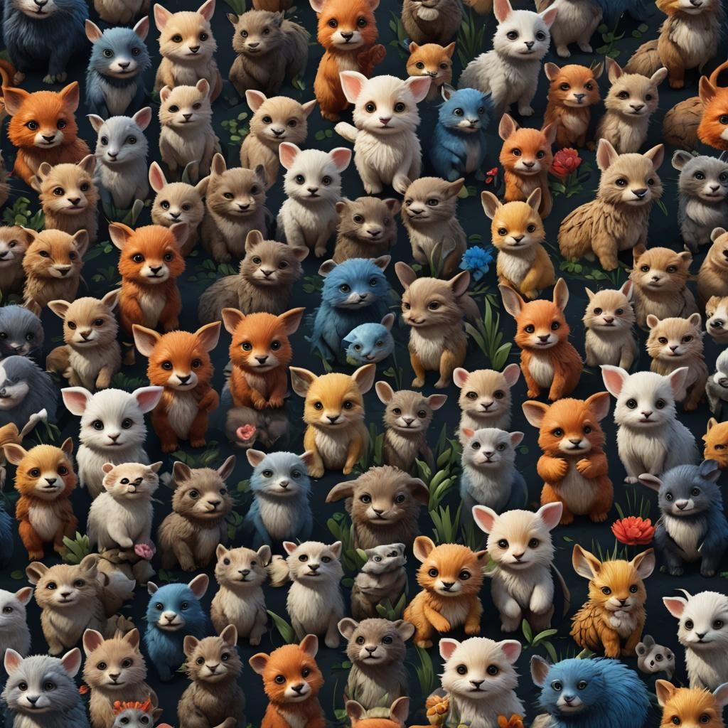 Cute Baby Animals in Detailed Matte Painting