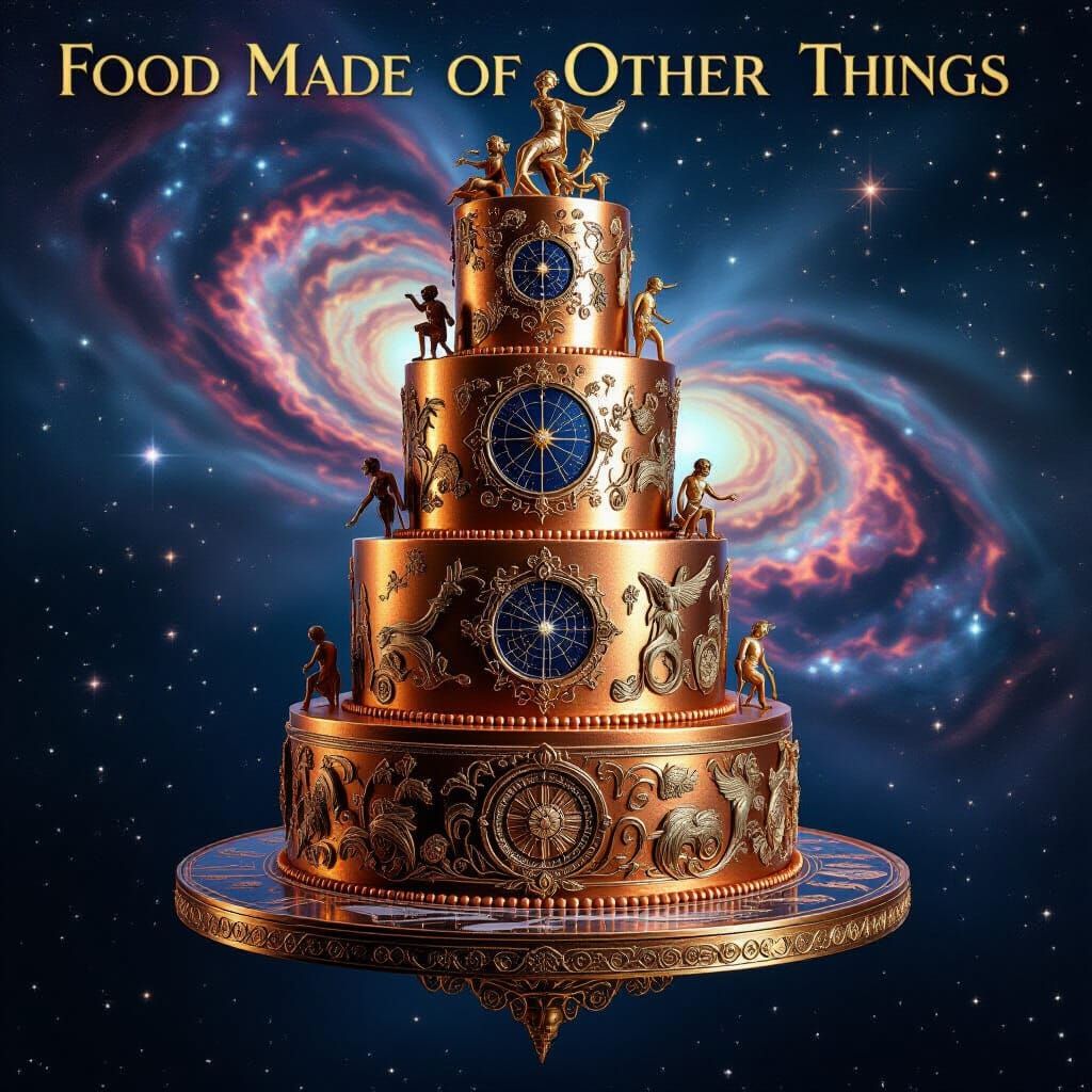 Brass and Copper Wedding Cake in Art Nouveau Style