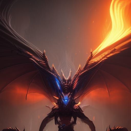 Epic Magic Dragon in Dark Fantasy Style