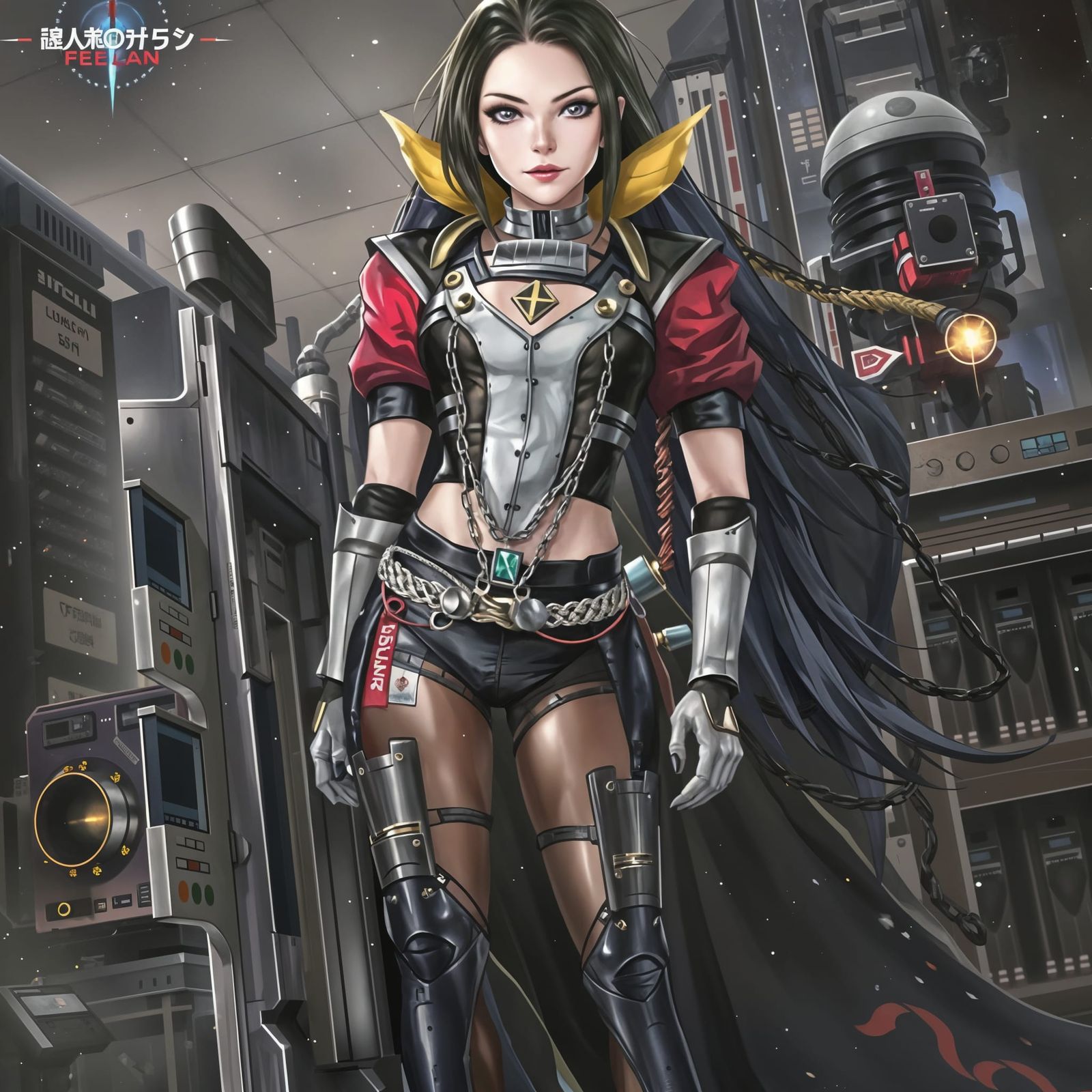 Anime Android Bodybuilder in Underground Lab