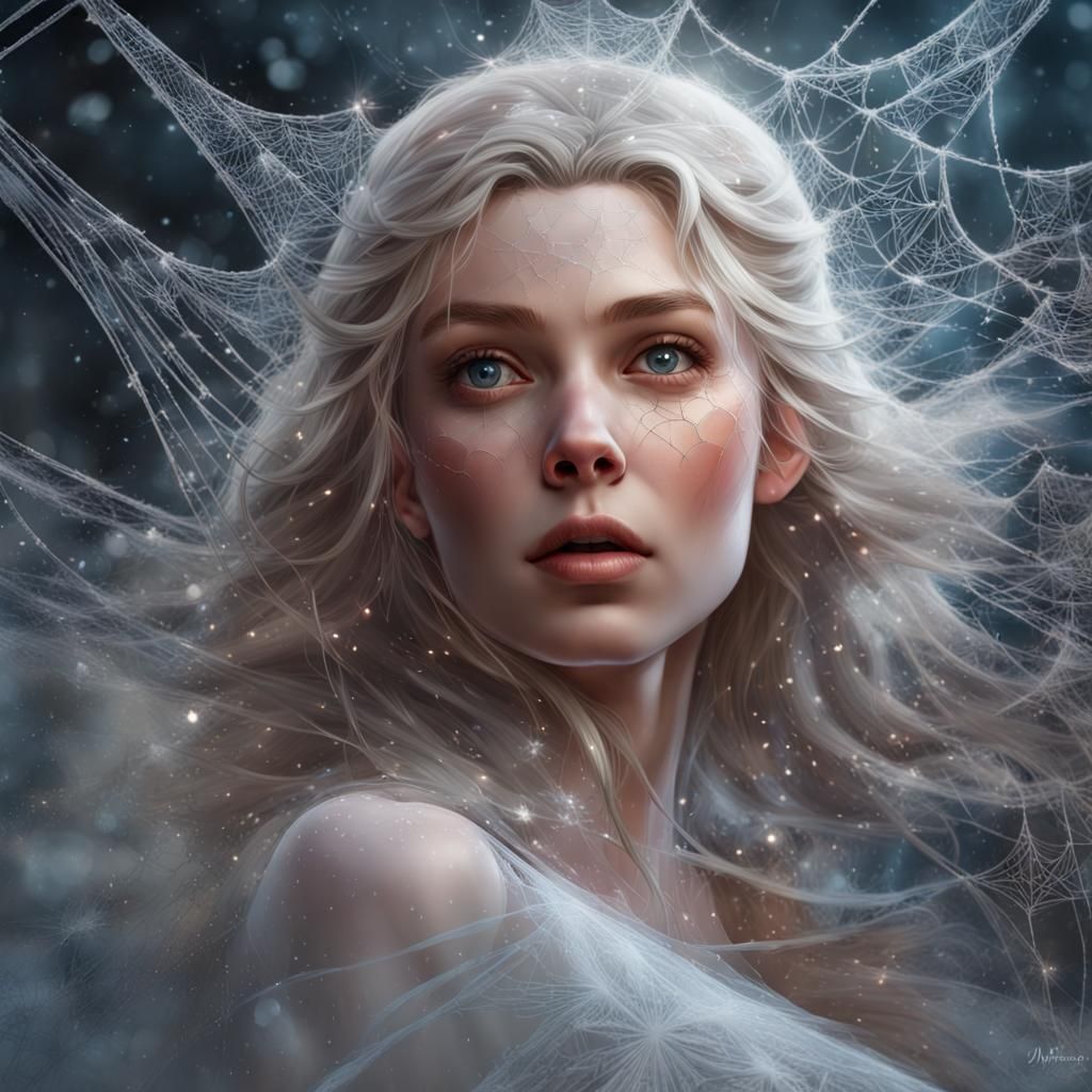 Angel Rescuing Snowflake: Hyperdetailed Concept Art